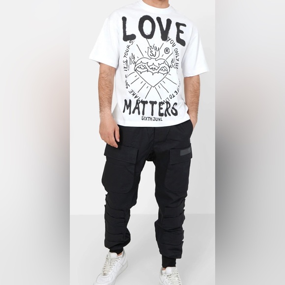 NWT-Sixth June Paris Large tactical cargo pants Black - Picture 2 of 9